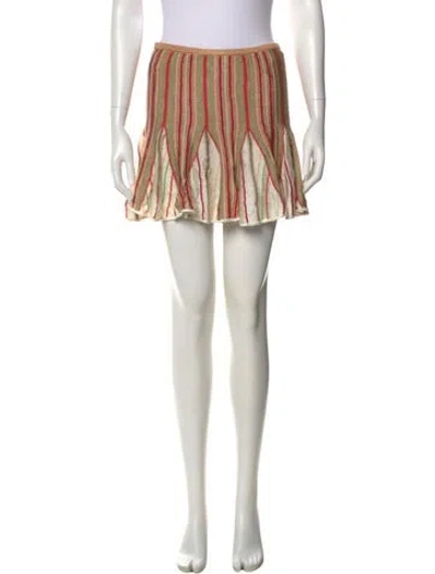 Pre-owned Missoni Striped Mini Skirt In Yellow