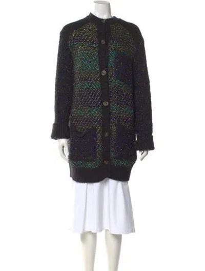 Pre-owned Missoni Striped Mock Neck Sweater In Black