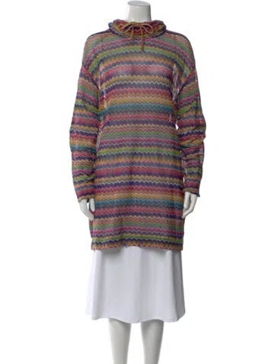 Pre-owned Missoni Striped Mock Neck Sweater In Multi