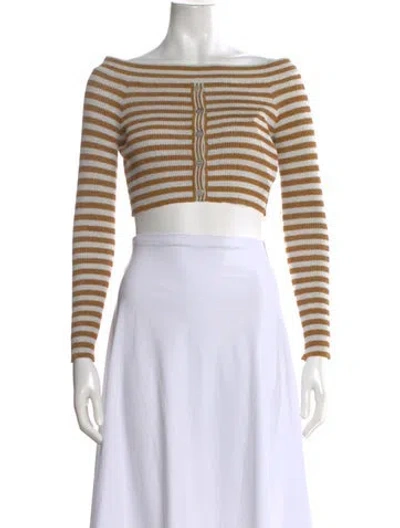 Pre-owned Missoni Striped Off-the-shoulder Crop Top