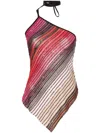 Missoni One Shoulder Asymmetrical Top In Red