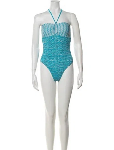 Pre-owned Missoni Striped One-piece In Blue
