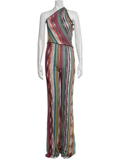 Pre-owned Missoni Striped One-shoulder Jumpsuit In Multicolor