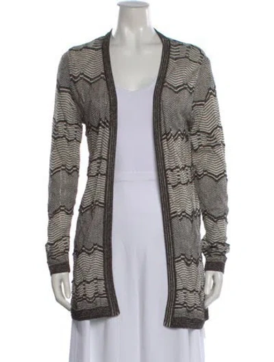 Pre-owned Missoni Striped Open Front Sweater