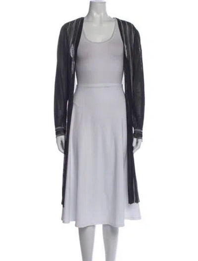Pre-owned Missoni Striped Open Front Sweater In Black