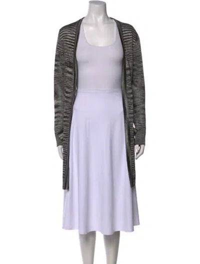 Pre-owned Missoni Striped Open Front Sweater In Black
