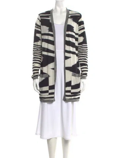 Pre-owned Missoni Striped Open Front Sweater In Multi
