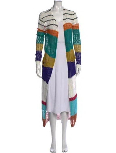 Pre-owned Missoni Striped Open Front Sweater In Multi