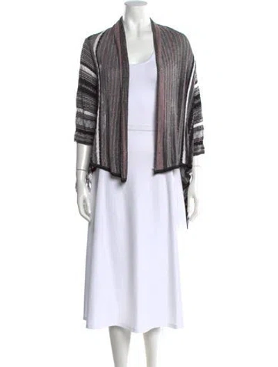 Pre-owned Missoni Striped Open Front Sweater In Multi