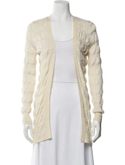 Pre-owned Missoni Striped Open Front Sweater In Neutral
