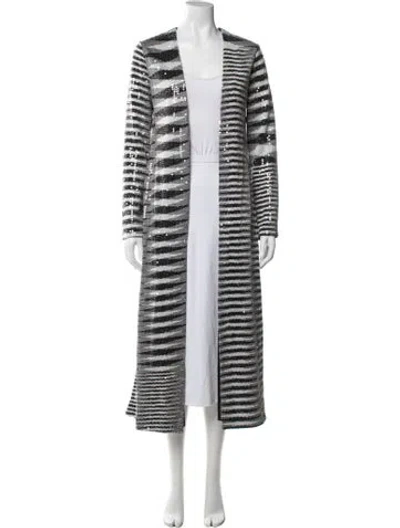 Pre-owned Missoni Striped Open Front Sweater W/ Tags In White