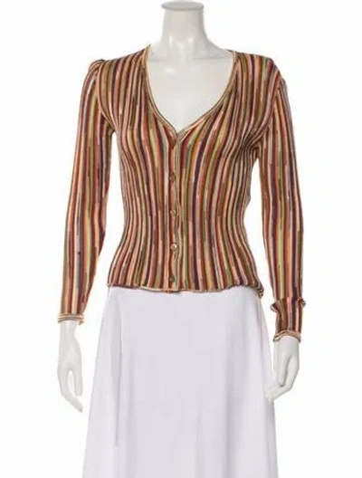 Pre-owned Missoni Striped Open Front Top In Multi