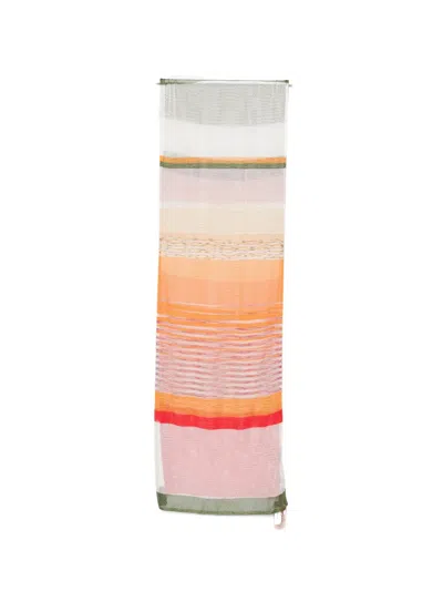Missoni Striped Open-knit Scarf In Yellow