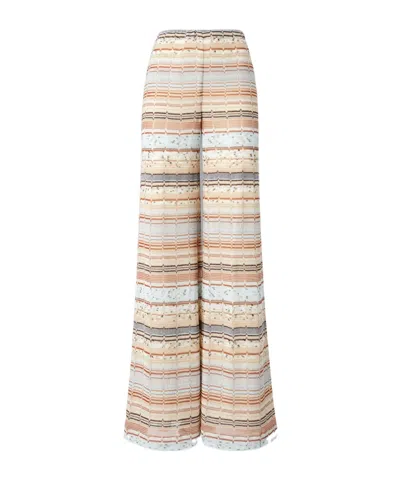 MISSONI MISSONI LAMÉ ZIGZAG FRET PALAZZO TROUSERS