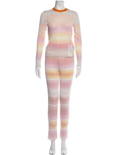Pre-owned Missoni Striped Pant Set W/ Tags In Orange