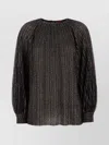 Missoni Striped Pattern Blouse Glitter Finish In Black