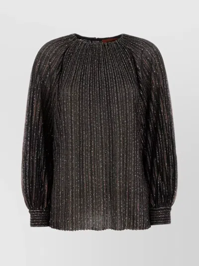 Missoni Striped Pattern Blouse Glitter Finish In Black