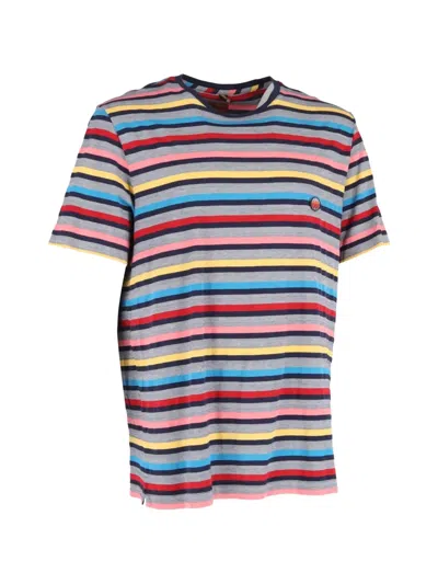 Pre-owned Missoni Striped-pattern Crew-neck T-shirt In Gray