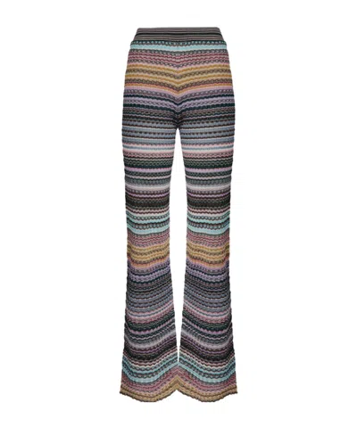 MISSONI STRIPED-PATTERN KNIT TROUSERS