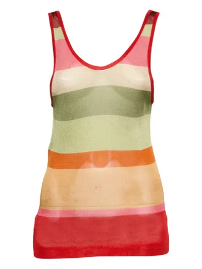 Pre-owned Missoni Striped-pattern Top In Red