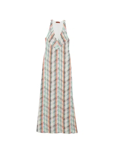Missoni Striped-pattern V-neck Maxi Dress In Multi