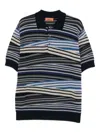 Missoni Striped Polo In Blue
