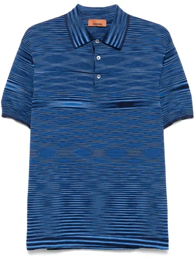 Missoni Striped Polo Shirt In Blue