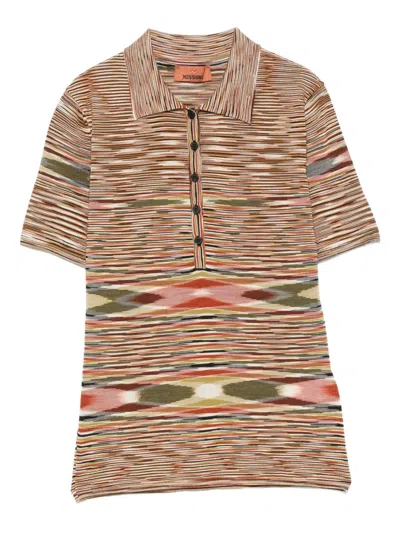 Missoni Striped Polo Shirt In Multi