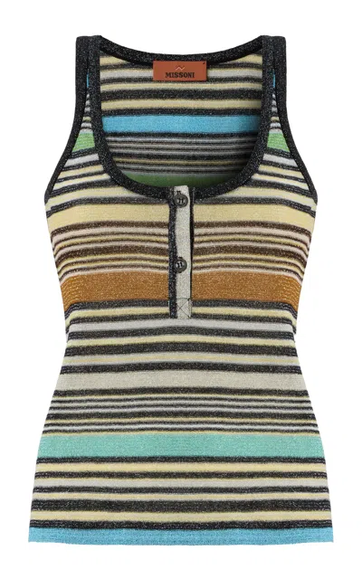 Missoni Striped Raschel Tank Top In Multi