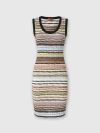 Missoni Rib-knit Striped Mini Dress In Blue