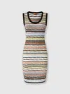 Missoni Rib-knit Striped Mini Dress In Blue