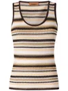 Missoni Striped Ribbed-knit Tank Top In Yellow