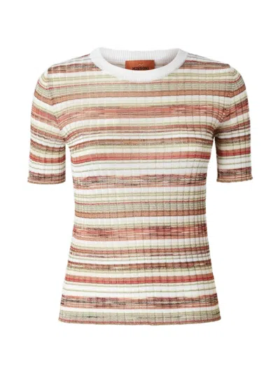 Missoni Striped Ribbed-knit Sweater In Brown