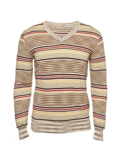 Pre-owned Missoni Striped Rib-knit Sweater In Neutrals