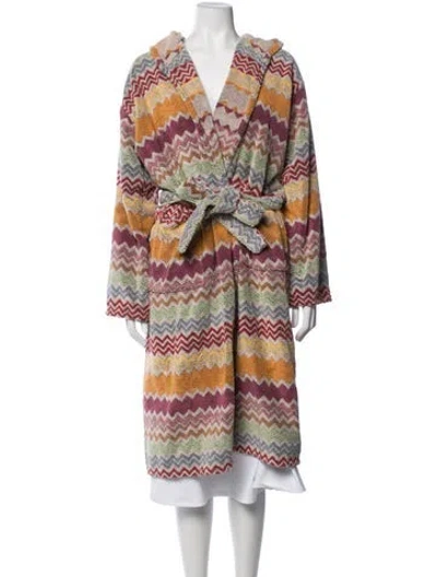 Pre-owned Missoni Striped Robe In Neutrals