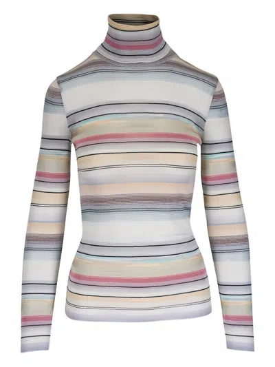 Missoni Striped Roll-neck Sweater In Multi
