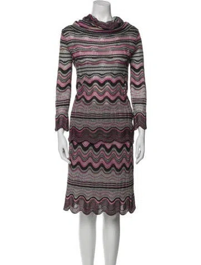 Pre-owned Missoni Striped Scalloped Accent Skirt Set In Gray