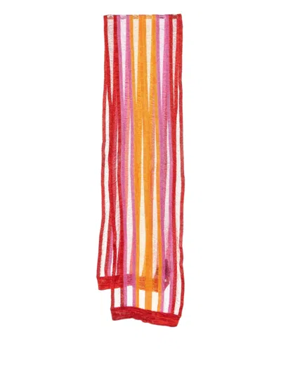 Pre-owned Missoni Striped Scarf In Red