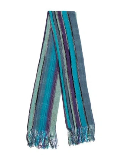 Pre-owned Missoni Striped Scarf In Blue