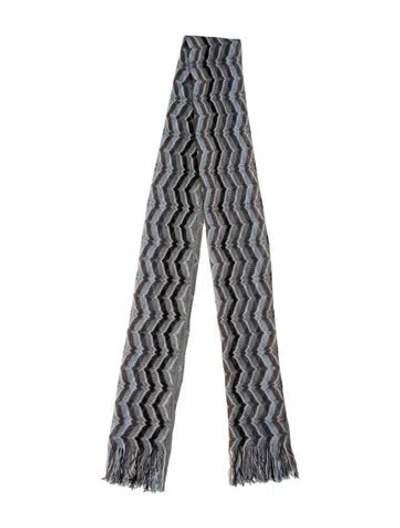 Pre-owned Missoni Striped Scarf In Blue