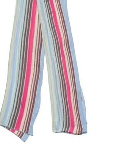 Pre-owned Missoni Striped Scarf In Blue
