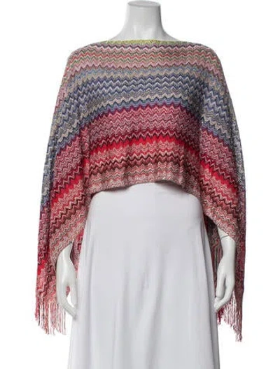 Pre-owned Missoni Striped Scarf In Blue