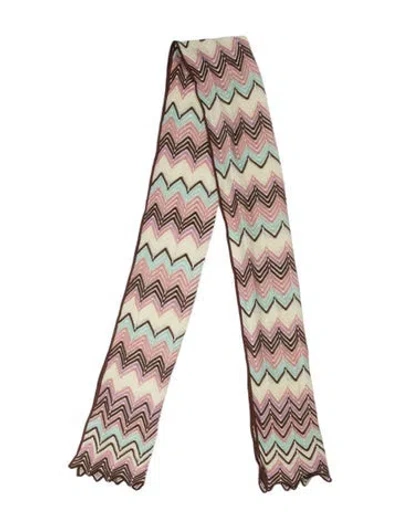 Pre-owned Missoni Striped Scarf In Brown