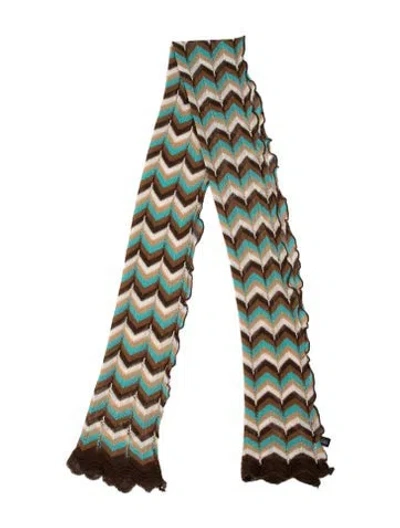 Pre-owned Missoni Striped Scarf In Brown