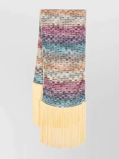 MISSONI STRIPED SCARF FRINGED EDGE