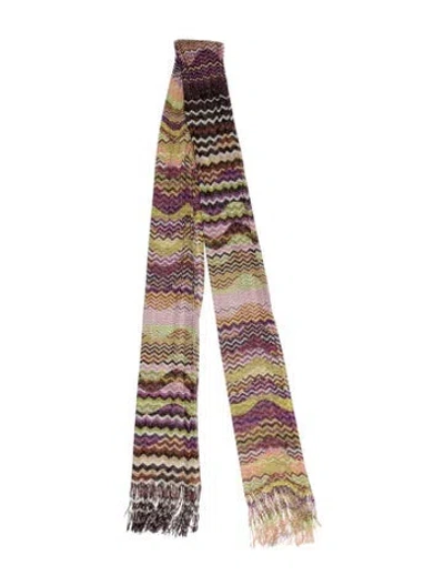 Pre-owned Missoni Striped Scarf In Green