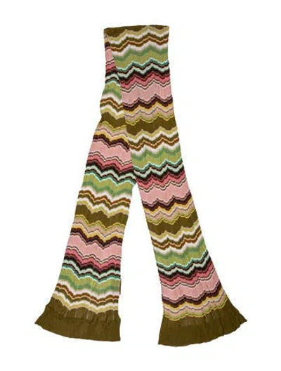 Pre-owned Missoni Striped Scarf In Green