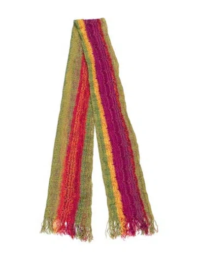 Pre-owned Missoni Striped Scarf In Green