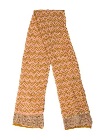 Pre-owned Missoni Striped Scarf In Orange