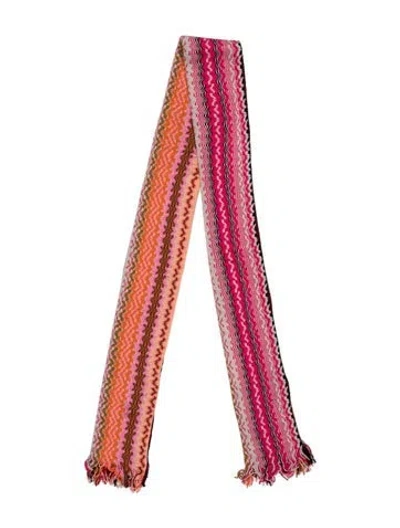Pre-owned Missoni Striped Scarf In Pink